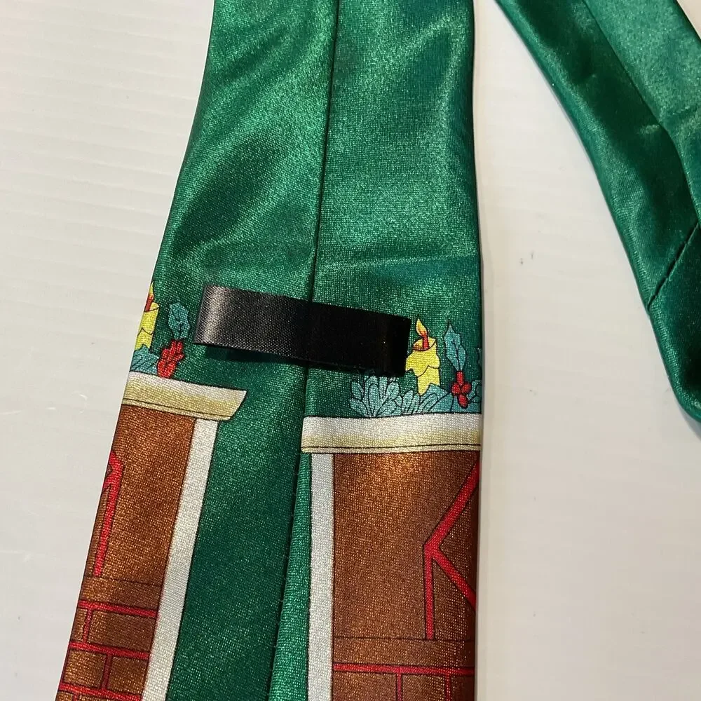 1995 Looney Tunes Christmas Tie Taz Ugly Holiday Necktie Green